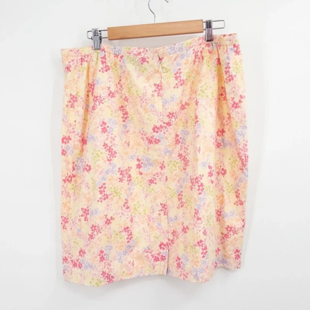 Vintage 90s Pastel Floral Midi Skirt 1X‎ Cottage Dreamy Garden Pastel Boho Soft